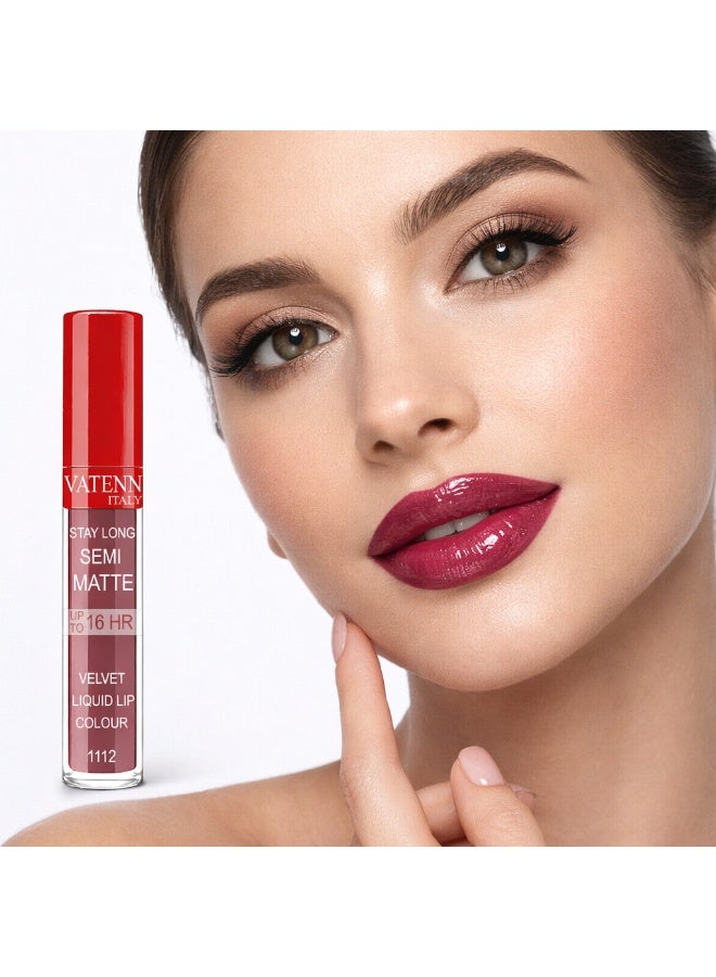 فاتن إيطاليا Stay Long Semi Matte Velvet Liquid lip color 1112 - Image 2